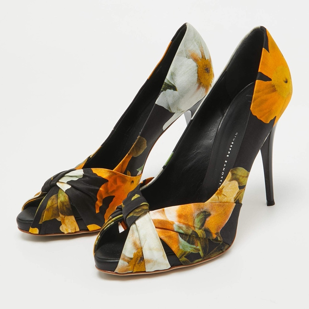 Giuseppe Zanotti silk peep toe heels